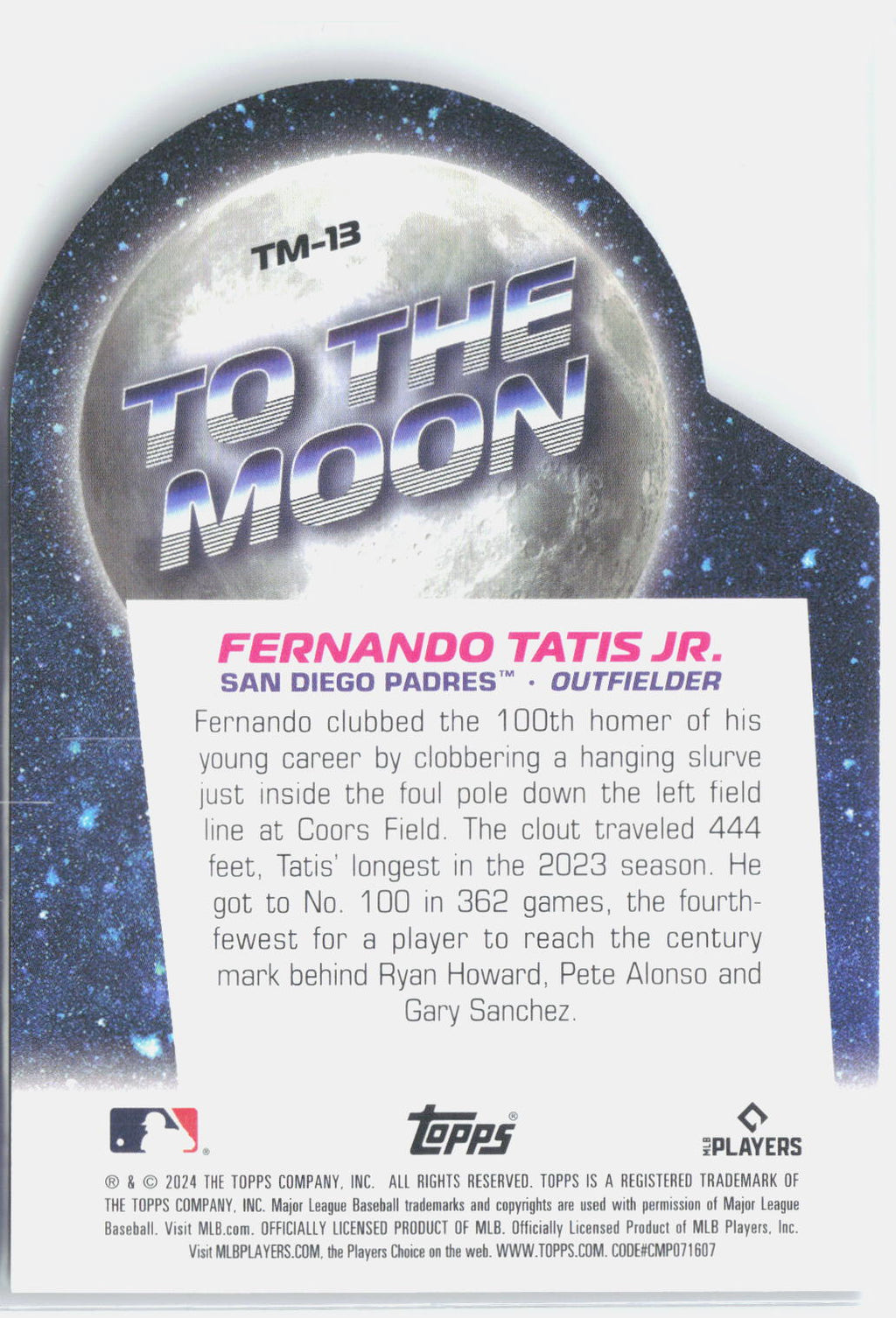 2024 Topps Big League #TM-13 Fernando Tatis Jr. To the Moon Die Cuts