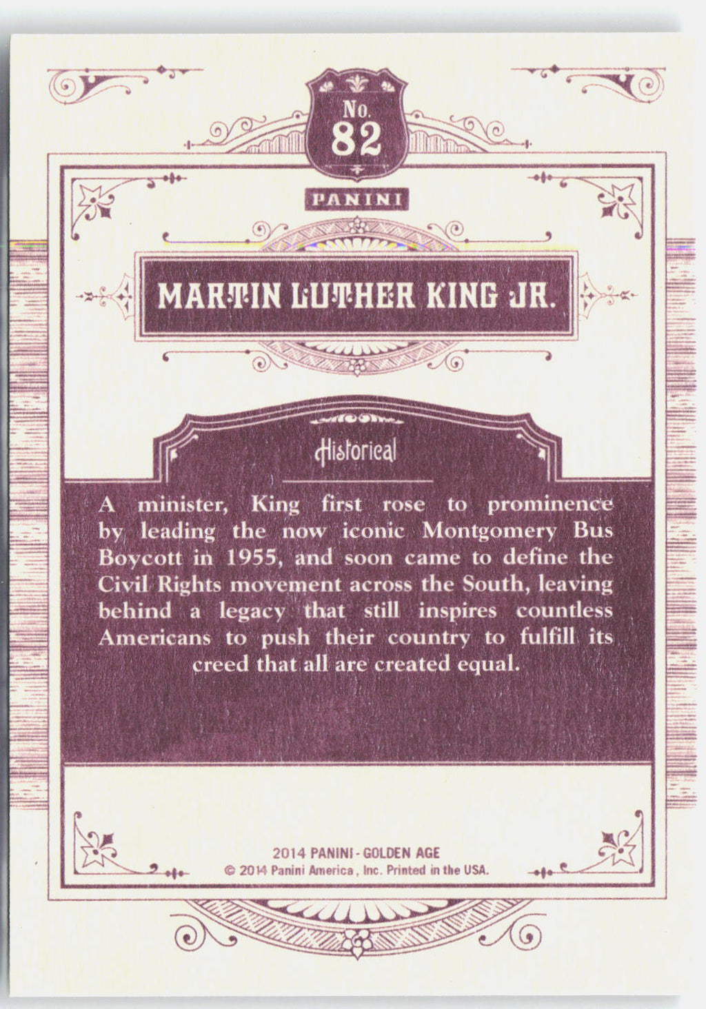2014 Panini Golden Age #82 Martin Luther King Jr.