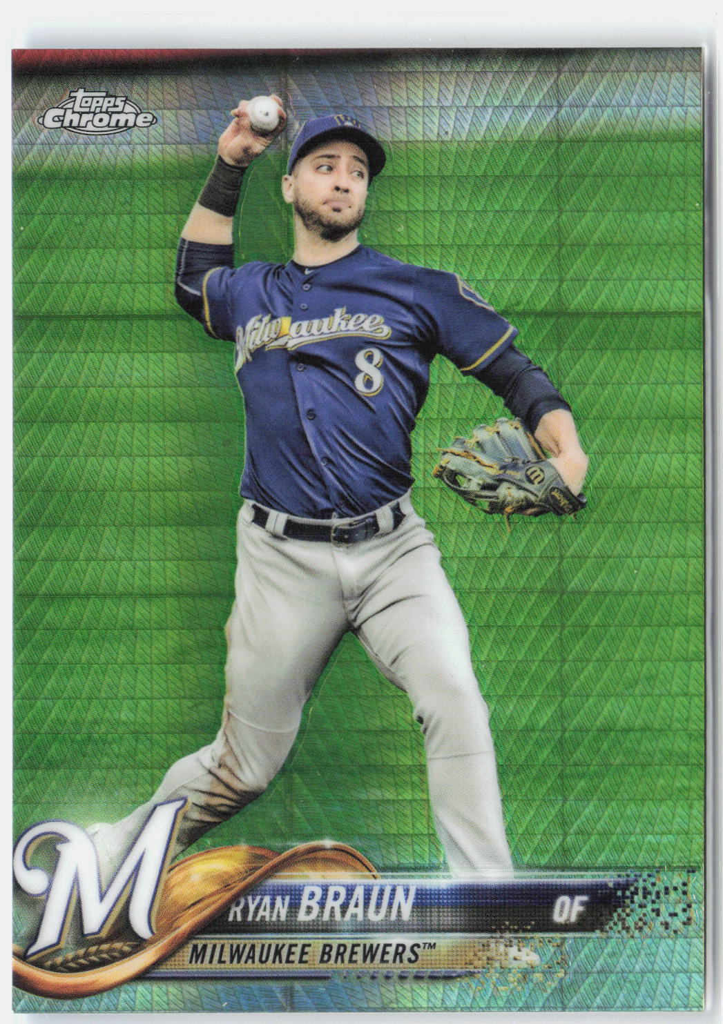 2018 Topps Chrome #89 Ryan Braun Prism Refractor