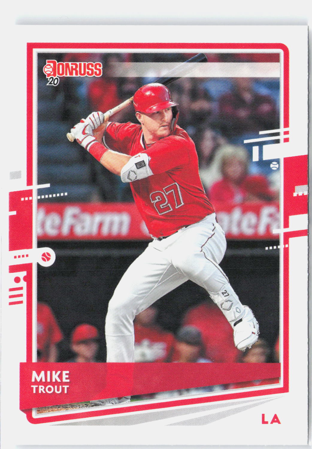 2020 Donruss #129b Mike Trout : "City of Angels" and old Donruss logo on back